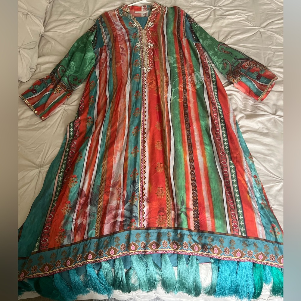 Ammara Khan Multicolor Burst Kaftan - Picture 6 of 7